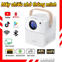 Máy Chiếu Mini Android Thông Minh LAMJAD Máy Chiếu Gia Đình Độ Phân Giải 1080p Để Xem Phim HD