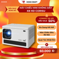 Máy Chiếu Mini HD Corisu X8 Siêu Nét Kết Nối Wifi Không Dây, Âm Thanh Nổi 3D, Tích Hợp Android 10 Kèm Chân Đế, Dây HDM
