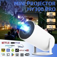 Máy chiếu mini HY300 Pro chiếu 3D bluetooth  4K Full HD android 11.0 độ sáng 8000 lumens phim Netflix YouTube