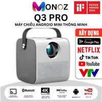 Máy chiếu MONOZ Q3 Pro Android Projector WIFI LED LCD 4K HD 1080p 8000 Lumens BẢO HÀNH 5 NĂM