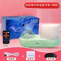 Máy chiếu sóng đại dương cho trẻ em và người lớn 360°Máy chiếu hình ngôi sao trẻ em xoay với Bluetooth 6 phim và hẹn giờ Điều khiển từ xa 6 màu Thay đổi ánh sáng ban đêm Quà tặng cho Bedroo