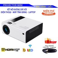 Máy Chiếu Y6 Kết Nối Không Dây Cho Smartphone Có Độ Phân Giải 1080P. Tặng Kèm Dây HDMI và Dây Audio 3.5