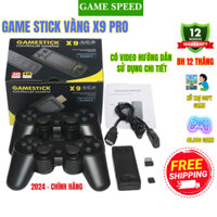Máy Chơi Game Stick Vàng X9 Chip S905X3 cấu hình cao Kèm 2 tay cầm Ram 2GB Có 40000 Game Cài Sẵn Độ Phân Giải 4K BH 12T
