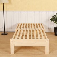Máy chuốt ngăn kéo có thể thu vào bằng gỗ nguyên khối Nghiên cứu Tatami Dual- Không gian nhỏ Đa chức năng Giường gỗ đôi
