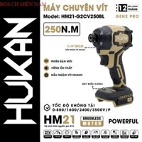Máy chuyên vít HUKAN HM21-G2CV250BL - Điện áp pin: 21V - Lực siết: 250N.m - Động cơ: Không chổi than bos.ch miền nam