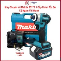 Máy Chuyên Vít Makiita TD173 Có Ngậm Vít Nhanh 5 Cấp Chỉnh Tốc Độ Chân Pin Phổ Thông+Tặng Kèm Đầu Bắn Vít Và Mũi Bắn Tôn