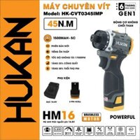 Máy chuyên vít pin HUKAN HK-CVT0345IMP 23 cấp trượt, không chổi than