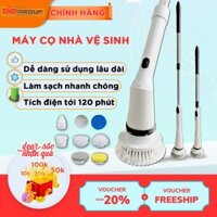 Máy Cọ Nhà Vệ Sinh TMD - Chổi Cọ Điện Đa Năng, 8 Đầu Cọ Thay Thế, Pin 120 Phút, Làm Sạch Hiệu Quả