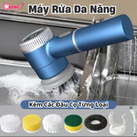 Máy Cọ Rửa Điện Cầm Tay 5IN1 Chống Nước An Toàn Tốc Độ 18000rpm Kèm 5 Đầu Chổi -Chổi Cọ Điện Sạch Nhà Bếp Thông Minh