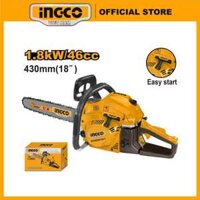 Máy cưa cầm tay chạy xích INGCO GCS5451811 động cơ 2 thì xăng pha nhớt 1.8KW máy mạnh chạy êm bền