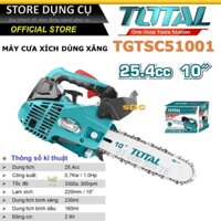 Máy cưa cầm tay TOTAL TG5261011 Máy cưa xích chạy xăng động cơ 2 thì 25.4cc mạnh mẽ công suất 0.7Kw / 1HP tốc độ 3300rpm