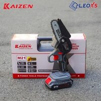 Máy cưa cắt cành Kaizen chính hãng, Cưa xích mini dùng pin, Công suất 850W, Nhỏ gọn, Lam dài 125mm