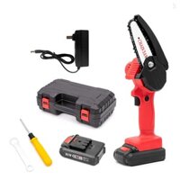 Máy cưa cắt tỉa điện cầm tay cầm tay có thể sạc lại 110V Máy cưa xích Mini không dây Máy cưa xích xẻ gỗ nhỏ Dụng cụ cắt tỉa một tay Máy cưa xích điện với 2 chiếc Pin Lithium & St