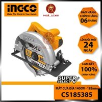 Máy cưa gỗ cầm tay INGCO CS18538 Máy cưa đĩa công suất 1400W, điện thế 220v, kích thước lưỡi 185x20mm, tốc độ 4800rpm