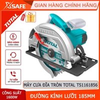 Máy cưa gỗ cầm tay TOTAL TS1161856 Máy cưa đĩa công suất 1600W, điện thế 220v, kích thước lưỡi 185x20mm, tốc độ 5000rpm
