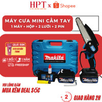 Máy cưa xích cầm tay 2 cục cưa gỗ mini dùng pin , mạnh mẽ bền bỉ bảo hành 12 tháng