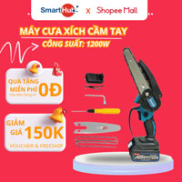 Máy cưa xích cầm tay 2 pin, cưa gỗ mini dùng pin , mạnh mẽ bền bỉ bảo hành 12 tháng