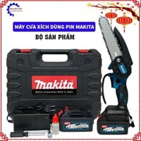 Máy cưa xích cầm tay cưa gỗ mini dùng pin  MAKITA 199V pinn10cell máy cưa xích pin bảo hành 12 tháng