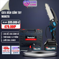 Máy Cưa Xích Cầm Tay Dùng Pin MAKITA 199V, Máy Cưa Cầm Tay 2 Pin 5cell Siêu Khỏe Cưa Tất Cả Các Loại Gỗ, Cưa Siêu Nhanh