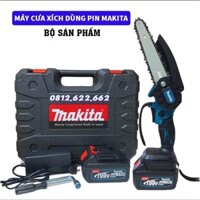 Máy cưa xích cầm tay, máy cưa gỗ mini dùng pin MAKITA 199V pin 10cell cắt gỗ tỉa cành cực bén bảo hành 6 tháng