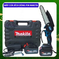 Máy cưa xích cầm tay, máy cưa gỗ mini dùng pin MAKITA 199V pin 10cell cắt gỗ tỉa cành cực bén bảo hành 6 tháng