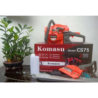 may cua xich chay xang KOMASU CS75 lam 5 tấc, máy cưa gỗ chạy xăng - máy cưa xích - máy cắt cây