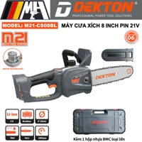 Máy Cưa Xích Dùng Pin 21V Dekton M21-CS08BL - BRUSHLES - Bơm Nhớt Tự Động - Chân pin phổ thông