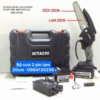 Máy cưa xích dùng pin cầm tay Hitachi 199V- Máy cưa xích Hitachi- Cưa xích chạy pin- Pin 10 cell - Lõi đồ