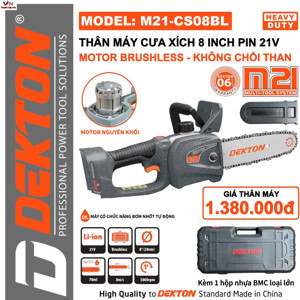 Máy cưa xích dùng pin Dekton M21-CS08BL
