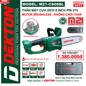 Máy cưa xích dùng pin Dekton M21-CS08BL