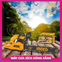 Máy cưa xích dùng xăng 46cc 1.8Kw Ingco GCS5451811 động cơ 2 thì xăng pha nhớt hoạt động mạnh mẽ cắt loại gỗ khác nhau