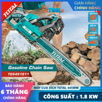 Máy cưa xích dùng xăng Total TG5451811 máy cưa xích cầm tay chạy xăng Dung tích xi lanh: 46 cc Công suất: 1.8 KW[XTOOLs]