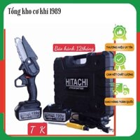 Máy Cưa Xích Hitachi Dùng P - Máy Cưa Xích P Cầm Tay Cưa Gỗ Mini Dùng Pin HITACHI 199V Pin 10cell Bảo Hành 6 Tháng