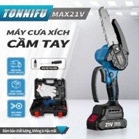Máy cưa xích không dây Tonnifu lõi đồng 21V, cầm tay công suất mạnh, cắt gỗ, tỉa cành, cưa mini đa năng tiện lợi 1206-08