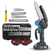 Máy Cưa Xích Mini 4 inch 6 inch Máy Cưa Xích Di Động Có Khóa An Ninh 2 Dây Xích 21V Sạc Chạy Bằng Pin Máy Cưa Xích Điện Không Dây Cho Nhánh Gỗ Cắt Cây Cắt Tỉa