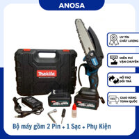 Máy cưa xích pin cầm tay Makita máy cưa gỗ mini dùng pin, cưa xích pin mạnh mẽ bền bỉ
