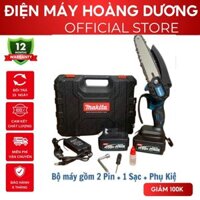Máy cưa xích pin cầm tay Makita máy cưa gỗ mini dùng pin, cưa xích pin mạnh mẽ bền bỉ