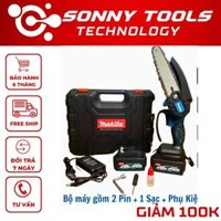 Máy cưa xích pin cầm tay Makita máy cưa gỗ mini dùng pin, cưa xích pin mạnh mẽ bền bỉ