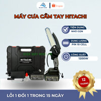 Máy cưa xích pin cầm taydùng pin HITACHI 199V pin 10cell siêu khỏe cưa gỗ mini  bảo hành 12 tháng