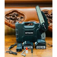 Máy Cưa Xích Pin HITACHI 199V, Công suất 1200W-Pin Khủng 10 Cell- lõi đồng 100% - Lam xích dài 6 inch sử dụng thoải mái