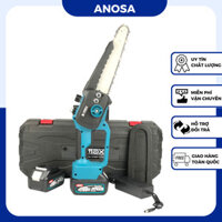 Máy Cưa Xích Pin K-MAX Chân pin phổ thông M21 Lam xích 8inch Không Chổi Than Bơm Dầu Tự động