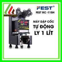 Máy dán miệng cốc nhựa đựng trà sữa nước uống Fest  RC-115H cỡ lớn, ép màng được miệng cốc 1L đường kính 11.7cm