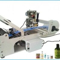 Máy dán nhãn decan chai tròn có in date, máy dán nhãn trên chai lọ mỹ phẩm, hủ yến, hủ nhựa pet duy tân MT50C