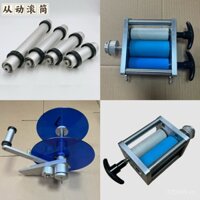 Máy dán nhãn trục hai trục bằng nhôm có thanh lăn trượt, giá đỡ xả PU, phụ kiện thu thập ba trục GO9P