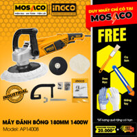 Máy đánh bóng 1400W INGCO AP14008 Công suất 1400W, tốc độ không tải 900-3800rpm, đường kính đĩa đánh bóng 180mm - MOSACO
