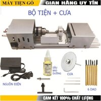 Máy đánh bóng hạt gỗ - Máy tiện gỗ mini 7 tốc độ