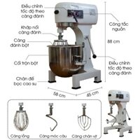 Máy đánh bột, nhào bột, đánh trứng 10 lít, nồi đánh 1-2kg bột