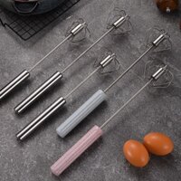 Máy đánh trứng bán tự động bằng thép không gỉ, dụng cụ làm bánh gia đình, máy ép kem trứng, máy trộn thủ công xoay