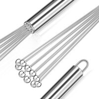 Máy đánh trứng bi thép 304 thanh khuấy trứng inox bằng tay dụng cụ làm bánh cầm tay nhà bếp thanh đánh trứng 8.2