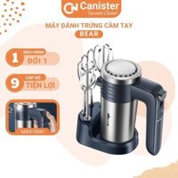 Máy đánh trứng cầm tay 9 cấp độ Bear, Máy đánh kem trộn bột đa năng kèm 4 đầu đánh